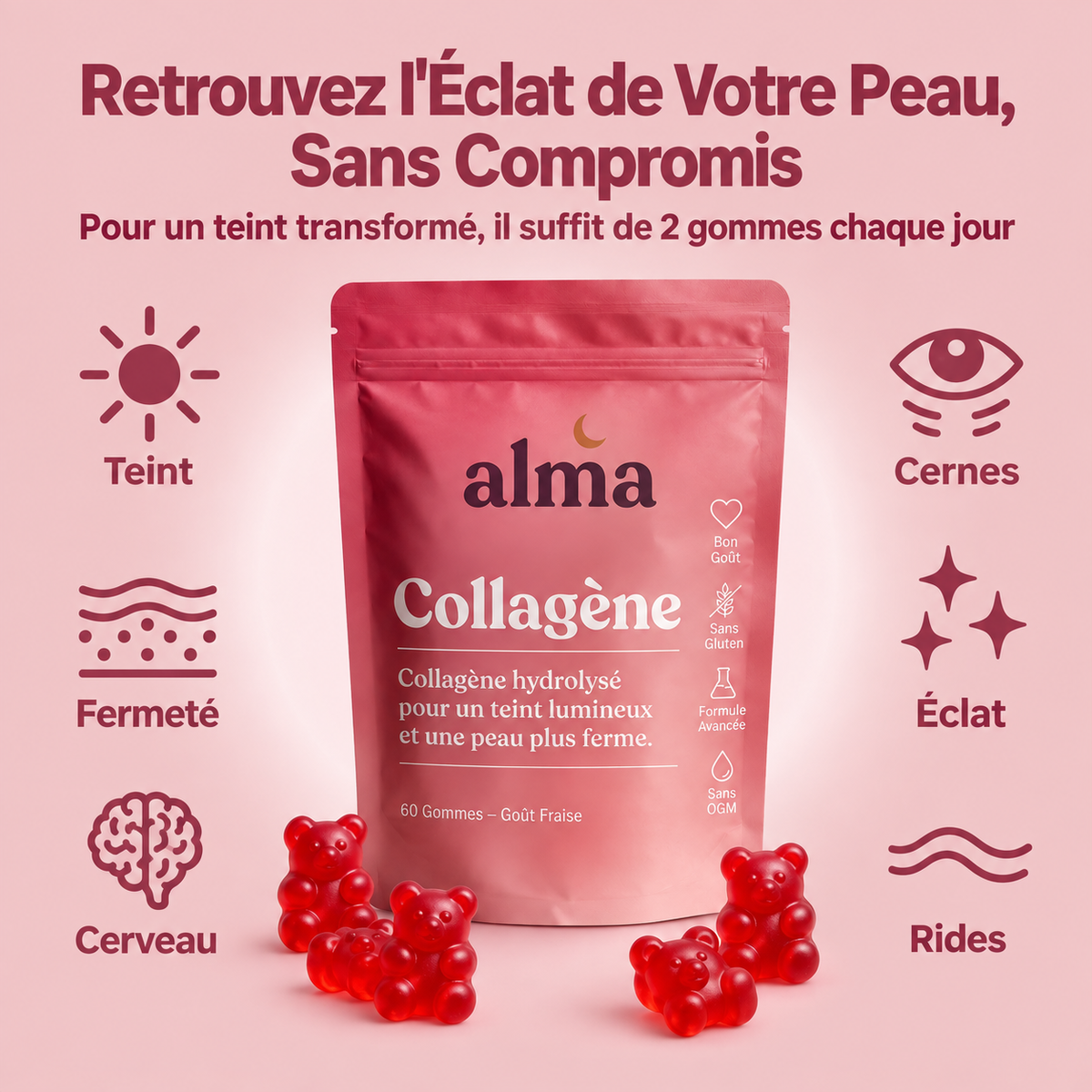 Bénéfices des gommes au collagène Alma